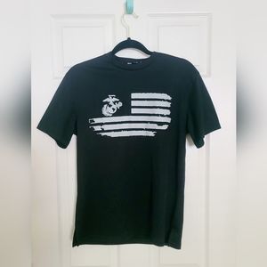 RSS Baybrook Black USMC United States Marine Corps Shortsleeve Shirt Size Small